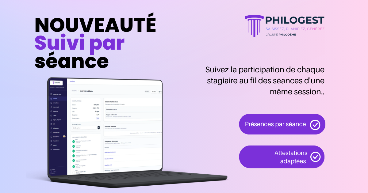 Gestion des séances et suivi des stagiaires dans PhiloGest